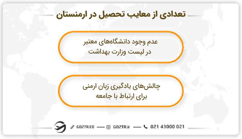 تعدادی از معایب تحصیل در ارمنستان