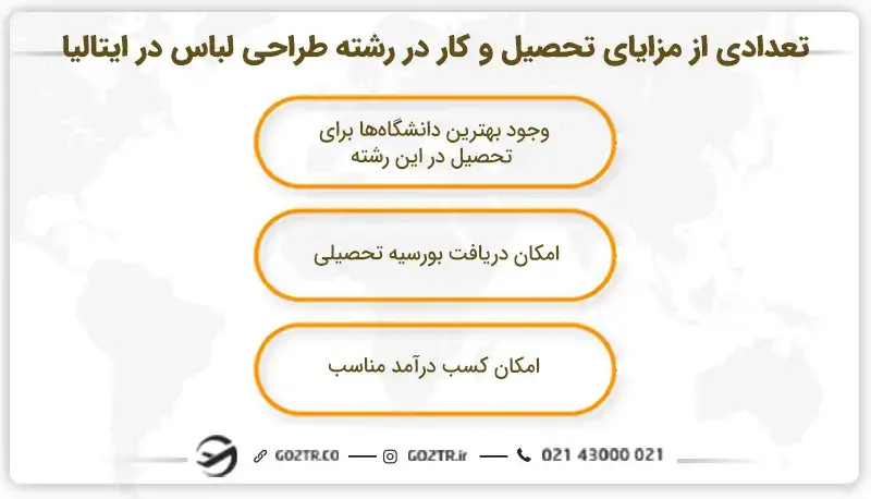تعدادی از مزایای تحصیل و کار در رشته طراحی لباس در ایتالیا