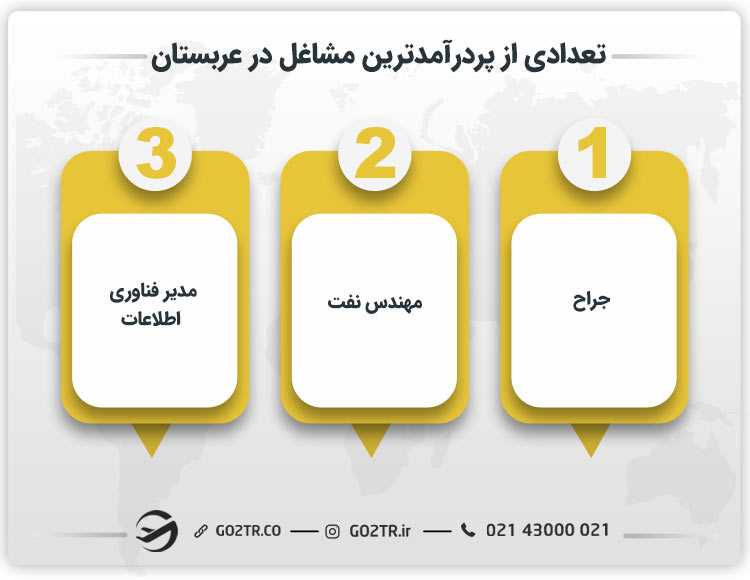 تعدادی از پردرآمدترین مشاغل در عربستان