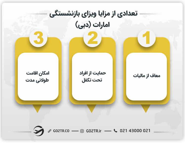 تعدادی از مزایا ویزای بازنشستگی امارات (دبی)