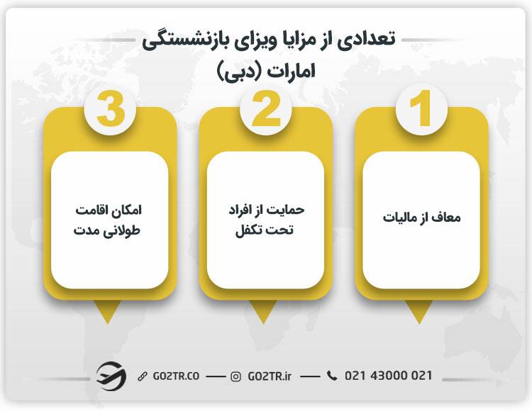 تعدادی از مزایا ویزای بازنشستگی امارات (دبی)