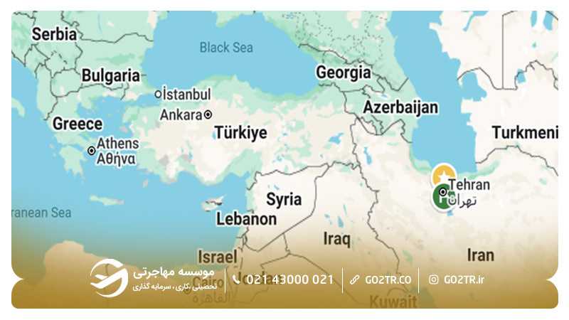 موقعیت جغرافیایی ترکیه و گرجستان