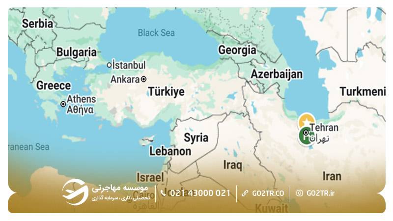موقعیت جغرافیایی ترکیه و گرجستان