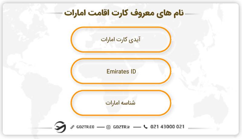سایر نام‌های معروف آیدی کارت امارات