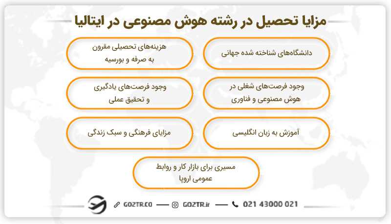مزایای تحصیل هوش مصنوعی در ایتالیا