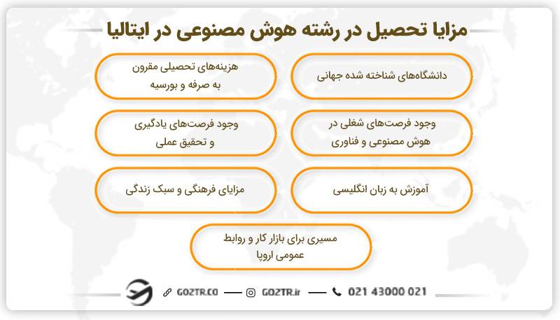 مزایای تحصیل هوش مصنوعی در ایتالیا