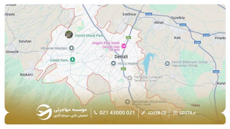 نقشه شهر دنیزلی ترکیه