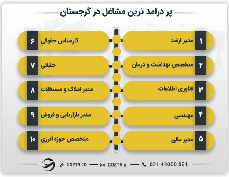 برخی از پر درآمدترین مشاغل در گرجستان