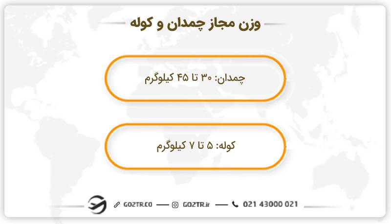 وزن چمدان و کوله