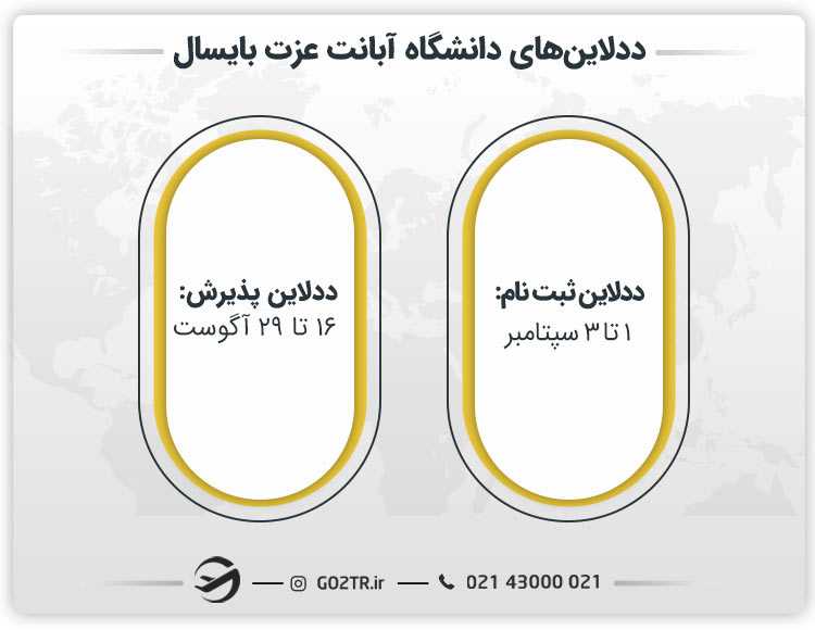 ددلاین دانشگاه آبانت عزت بایسال