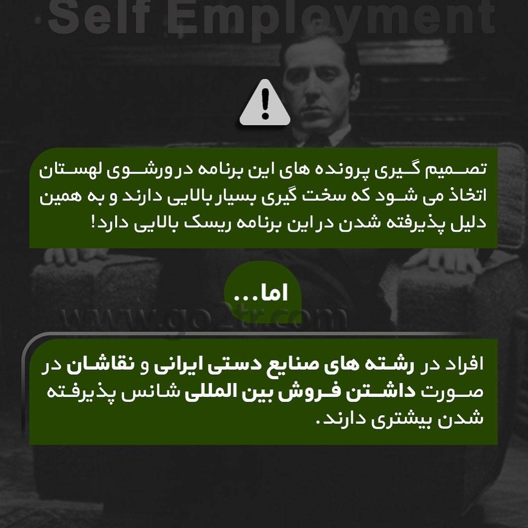 🇨🇦 یکی از برنامه‌های #مهاجرت_کانادا برنامه خود اشتغالیه که در دو بخش #هنرمن