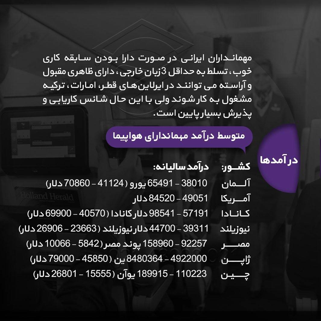تحصیل در رشته مهمانداری 👩🏼‍✈️🛩 . • اگر تمایل به #مهاجرت و #تحصیل در رشته 