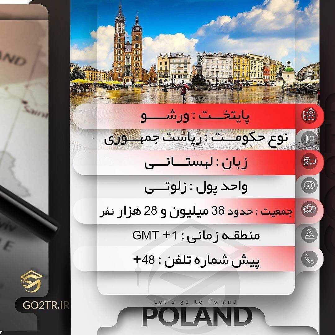 کشور لهستان 🇵🇱 . چکیده اطلاعات در مورد کشور محبوب و پرطرفدار لهستان رو در ای