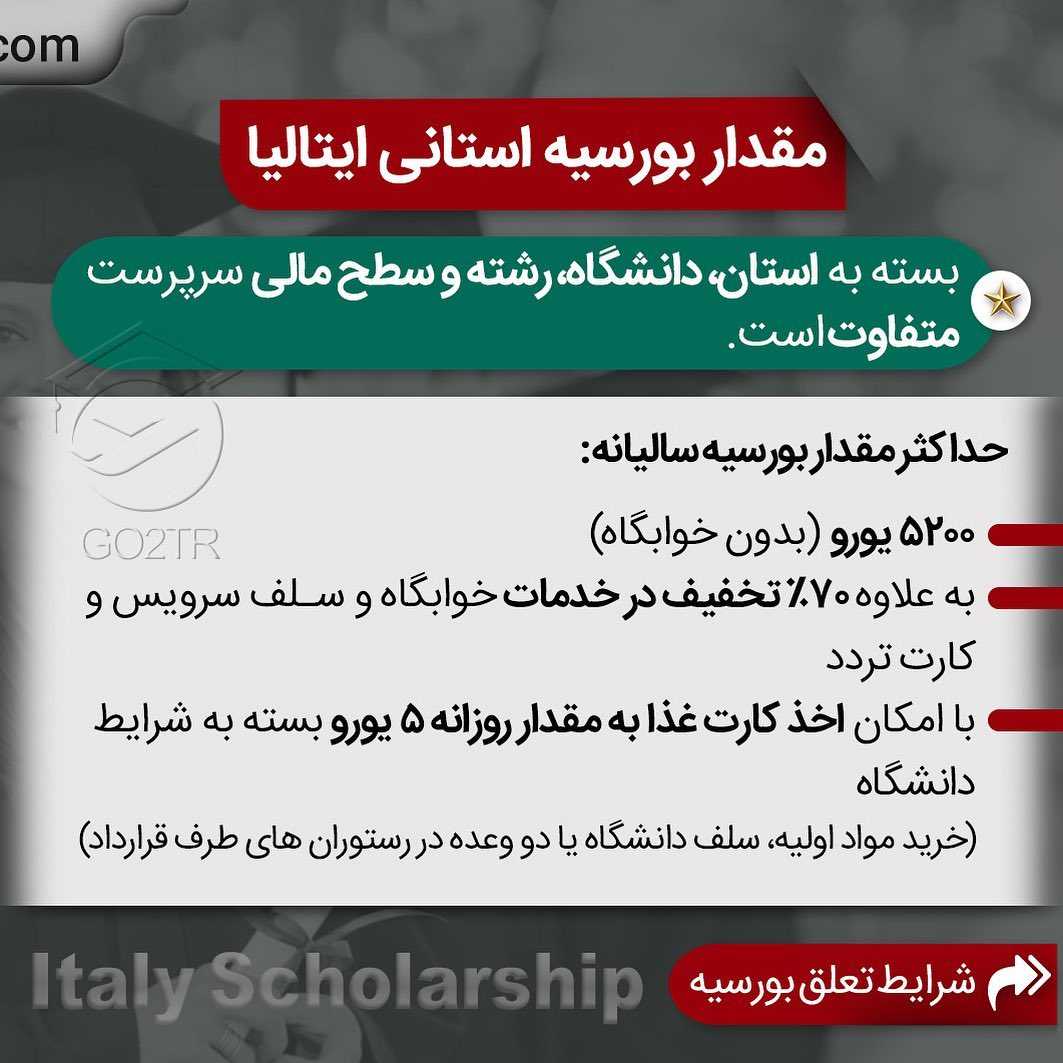 ⭐️ یه فرصت فوقالعاده برای دانشجویان کم درآمد ! . • 🇮🇹 ایتالیا نسبت به س