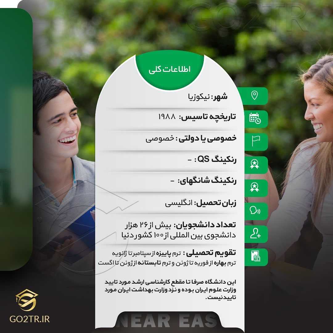 دانشگاه خاور نزدیک، قبرس شمالی 🎓 . اطلاعات کامل و شرایط اخذ پذیرش از #دانشگاه