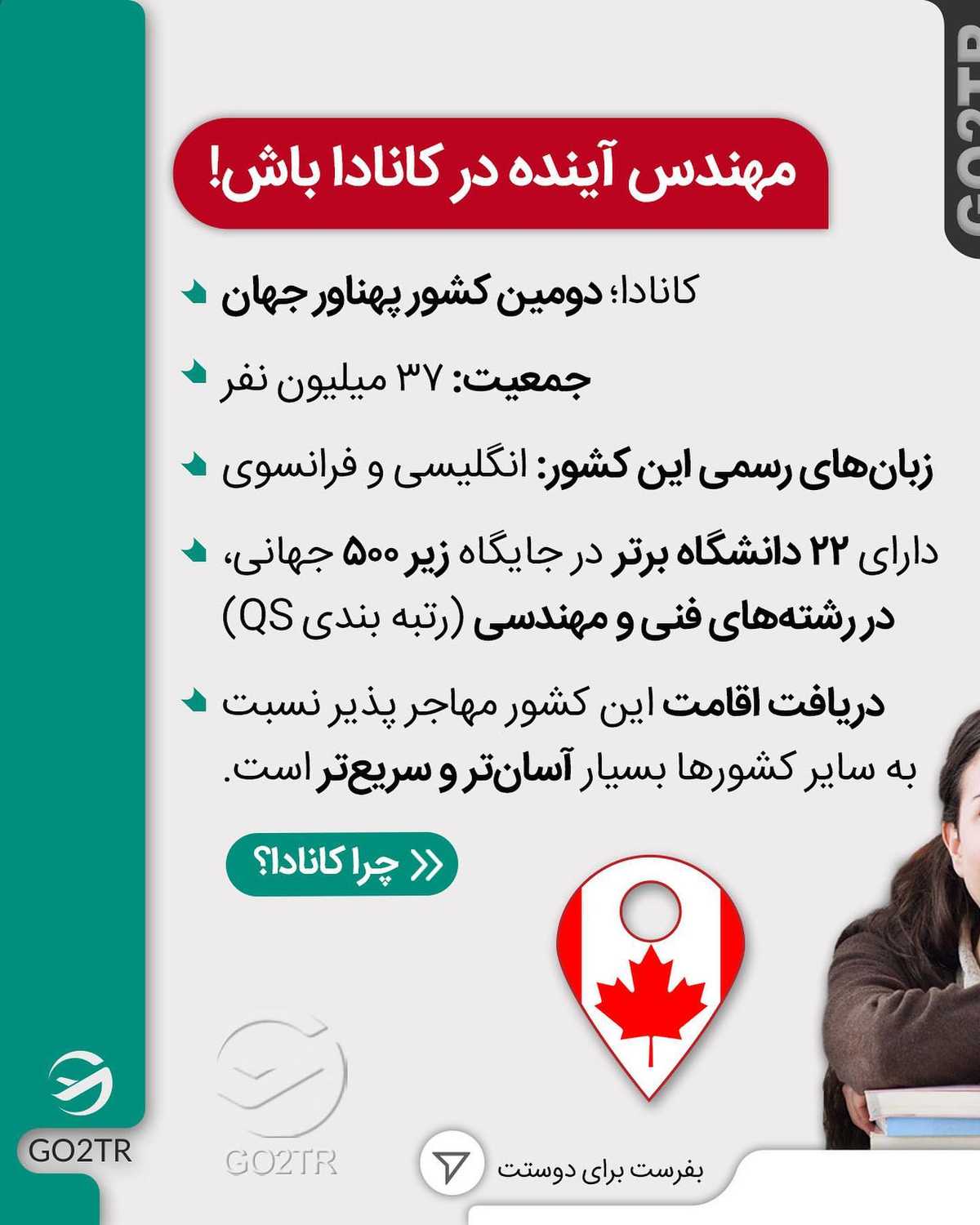 🇨🇦 طرفدارای تحصیل با بورسیه تو کانادا بگو کجا نقص مدارک داری تا کمکت کنیم ✌