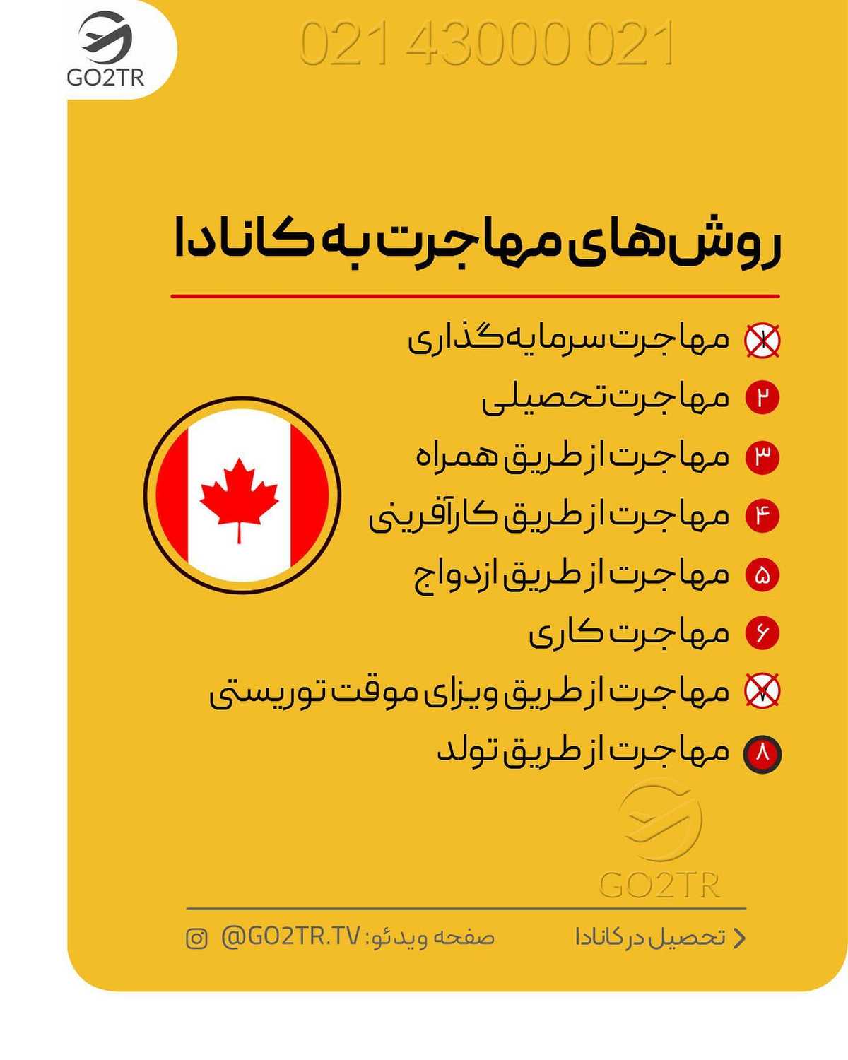 طرفدارای مهاجرت به کانادا، لایو امروز رو از دست ندی 🥳 انتخاب تو کدومه؟ تحصیل