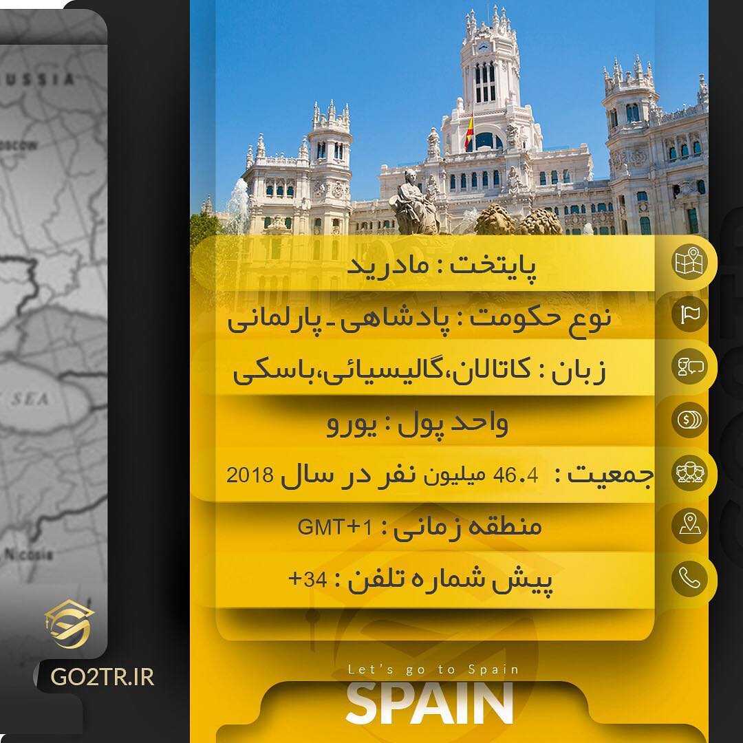 ▪️ چکیده اطلاعات در مورد کشور اسپانیا ▪️ #اسپانیا #مهاجرت #تحصیل #spain #go2tr #go2tr