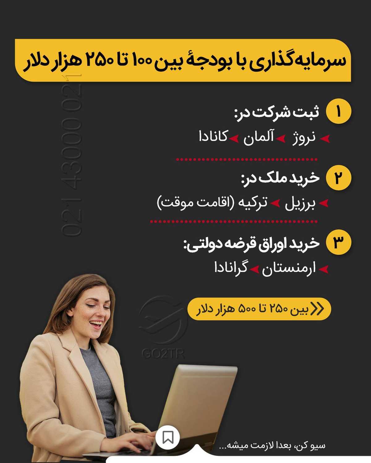 با کمتر از صدهزار دلار هم میشه سرمایه گذاری کرد🤩 . • ✔️آسونترین روش برای